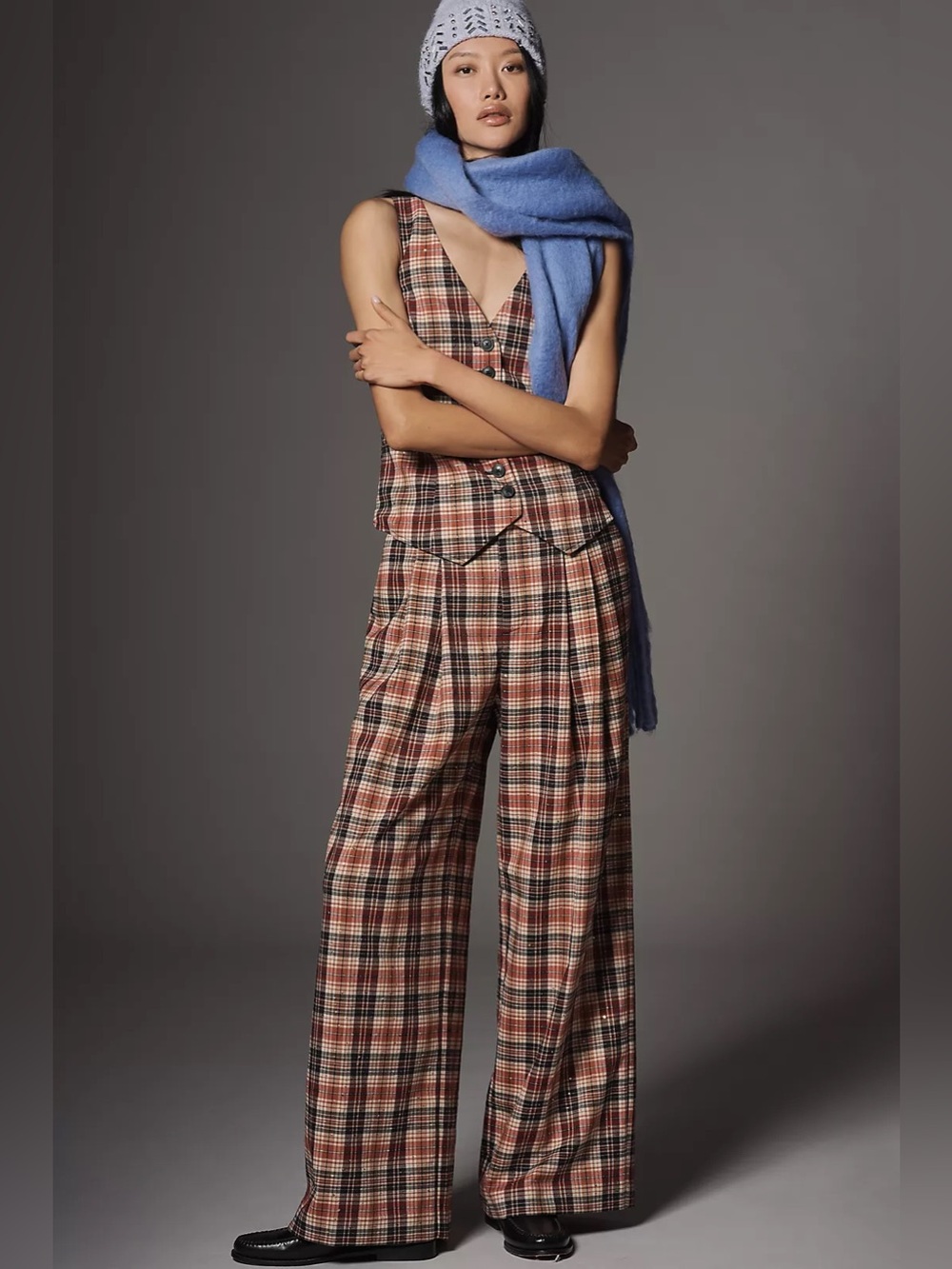 NWT! Anthropologie The Avery Sparkle Pleated Wide-Leg Trousers by Maeve 🏠 - Picture 4 of 7